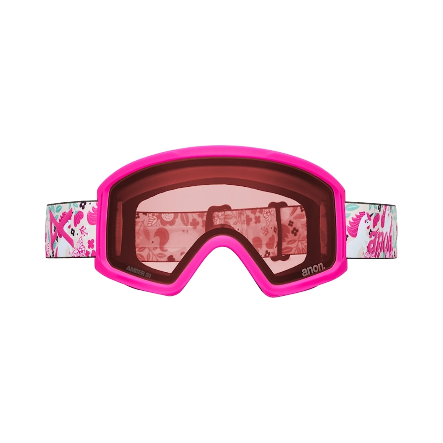 Anon Kids Tracker 2.0 Low Bridge Fit Goggles Unicorns/Pink Amber