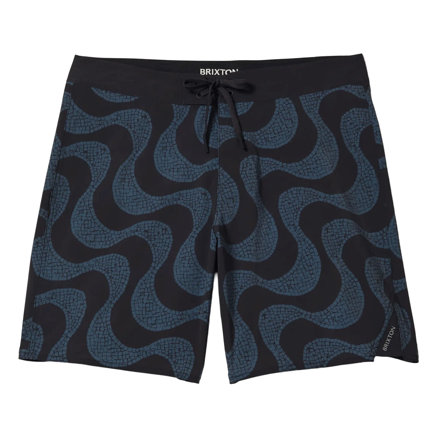 Brixton Men's Blitz 19" Boardshort Black/Future Grey Warped Tile