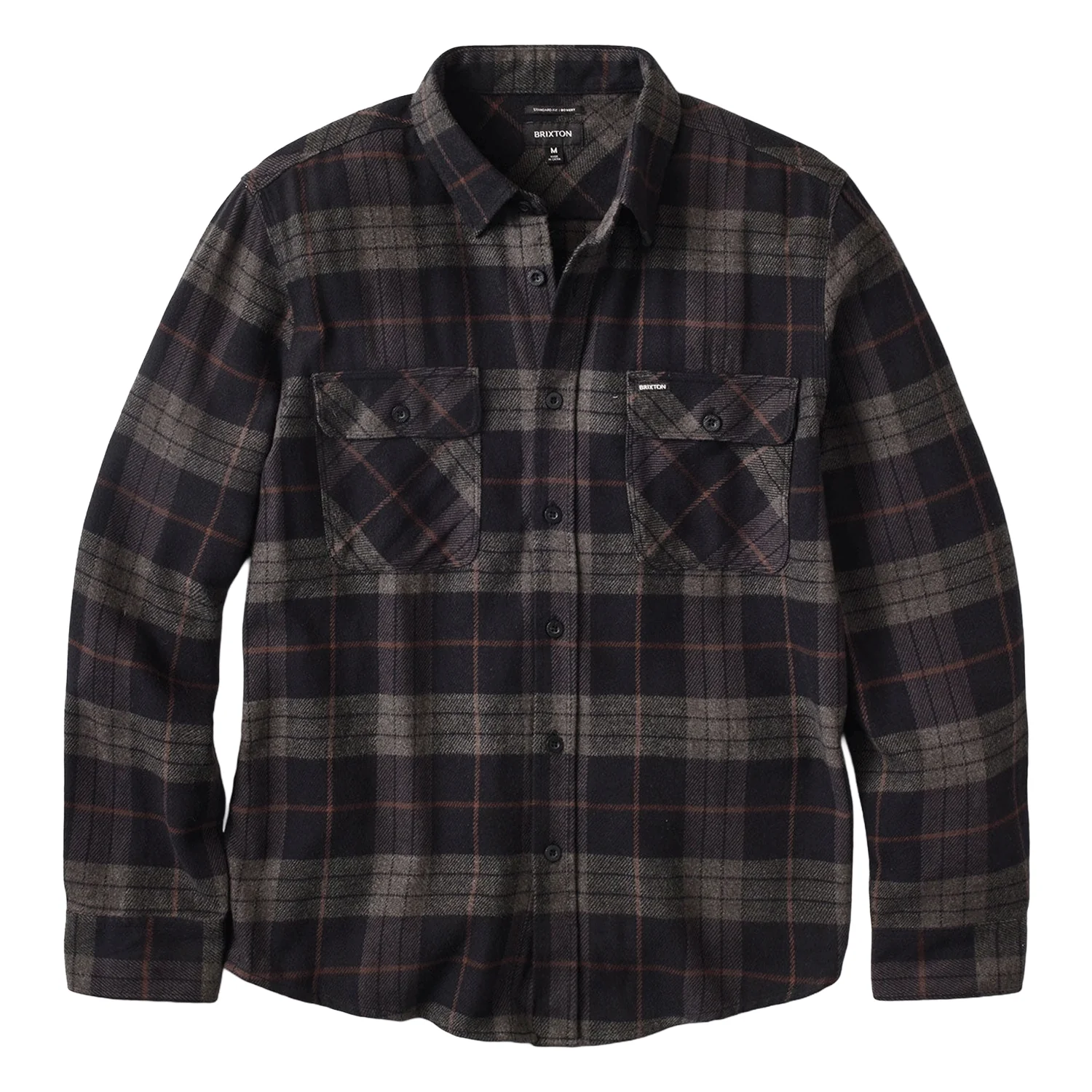 Brixton Men's Bowery Flannel Black/Charcoal