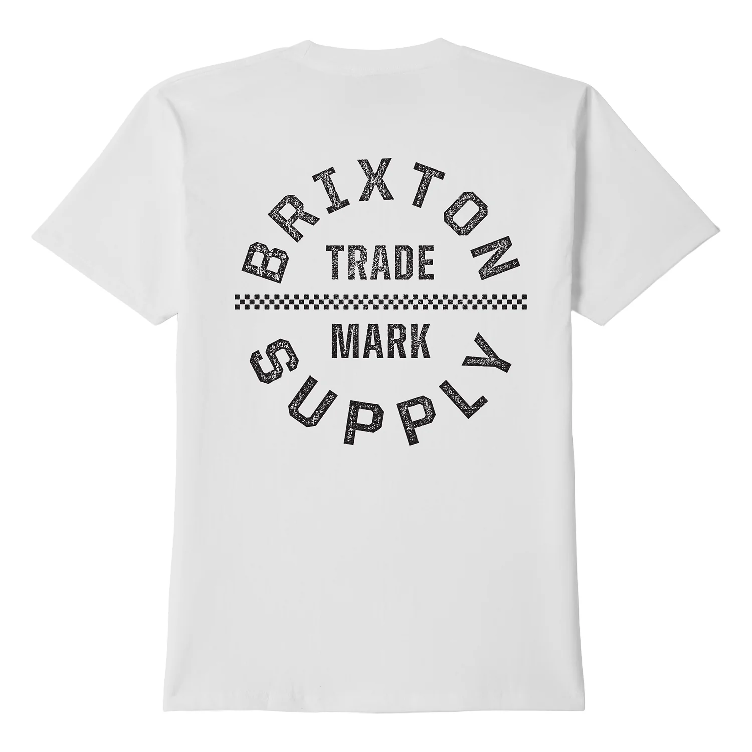 Brixton Men's Oath V Standard T Shirt White/Black/Checkered