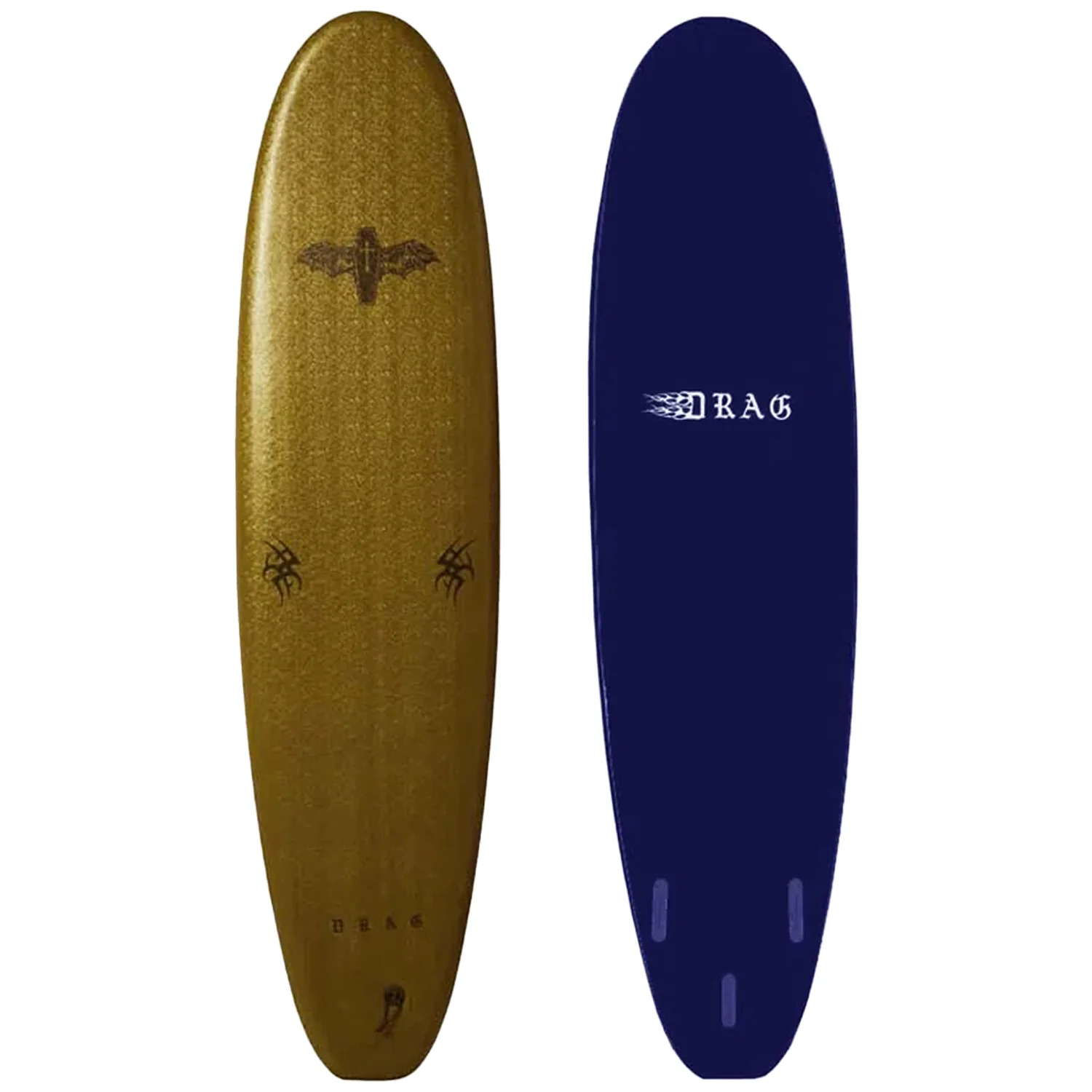 Drag Coffin Thruster Soft Surfboard 7'0" Metallic Gold/Midnight