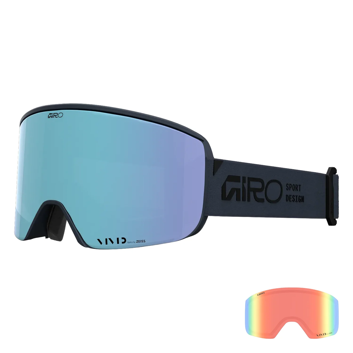 Giro Men's Axis Low Bridge Fit Goggles Blue Royal Stacked/Vivid Royal + Vivid Infrared