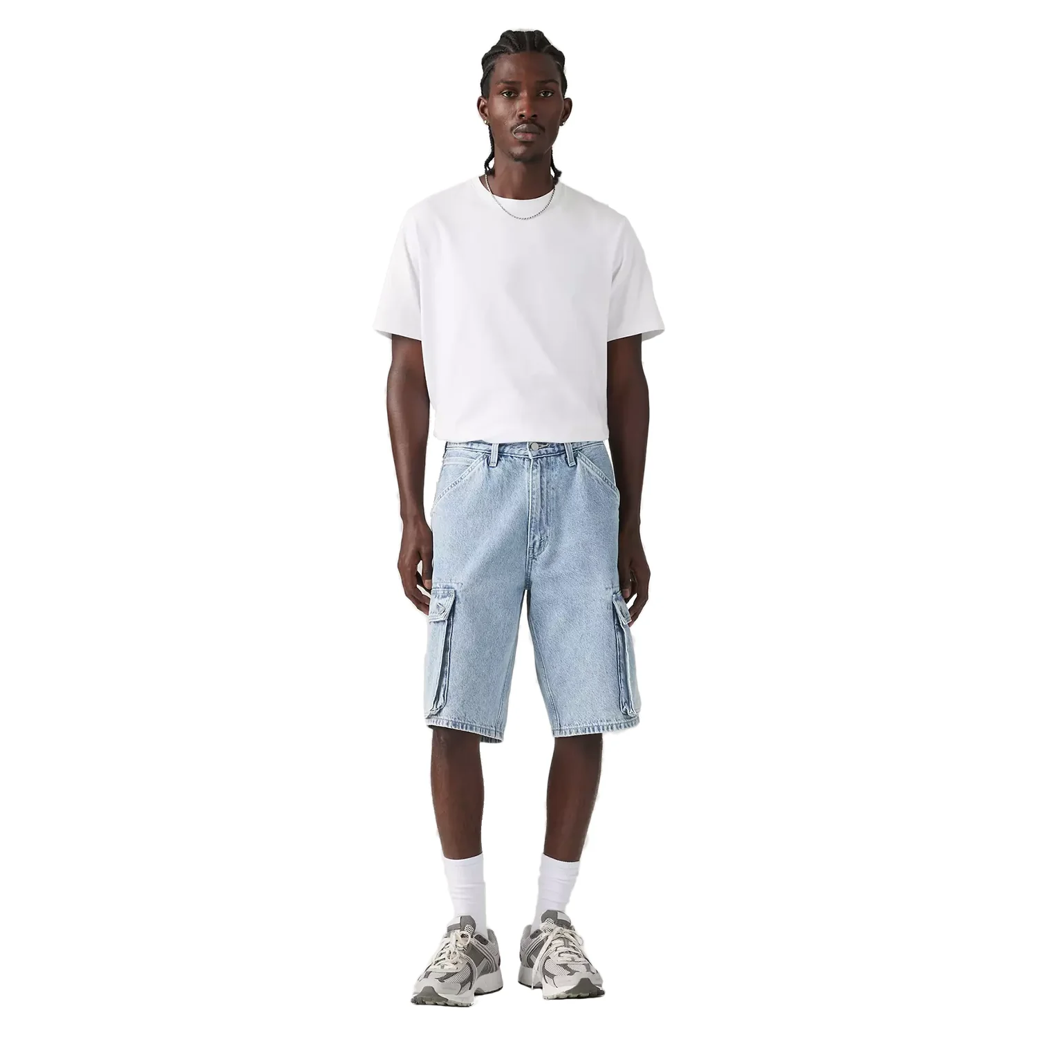 Levis Men's 478 Baggy Cargo Short My Pockets Full Light Indigo
