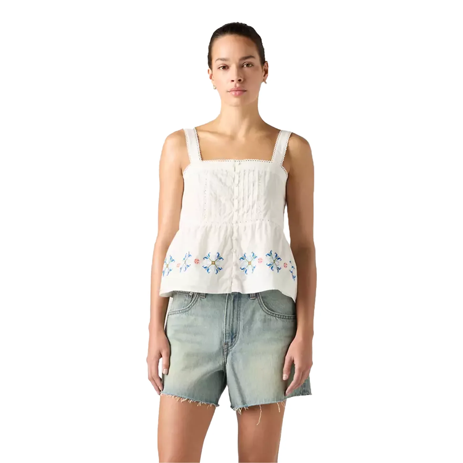 Levis Women's Mimi SL Blouse Cloud Dancer Smaller Floral