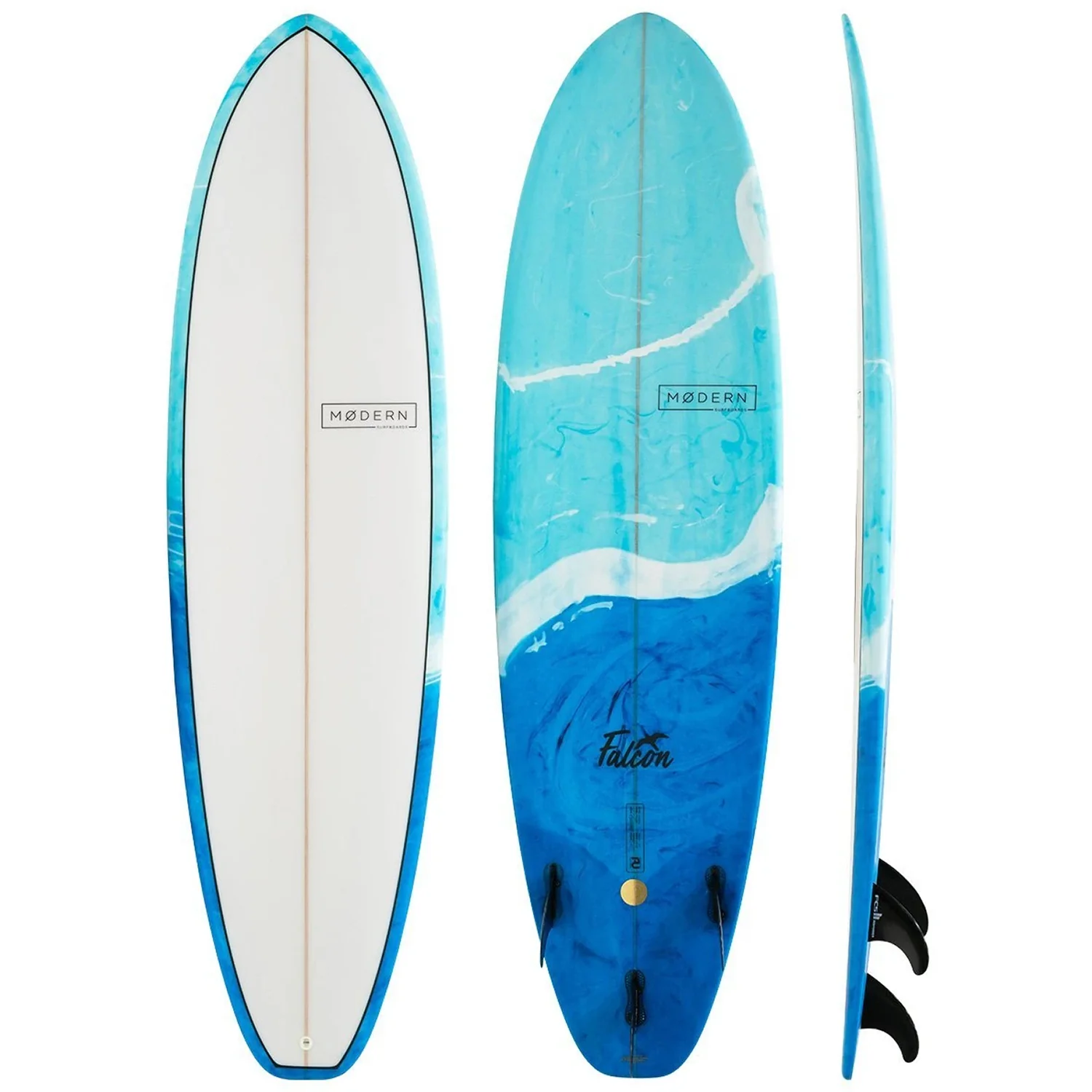 Modern Falcon PU Surfboard Blue Swirl Tint 8'0"