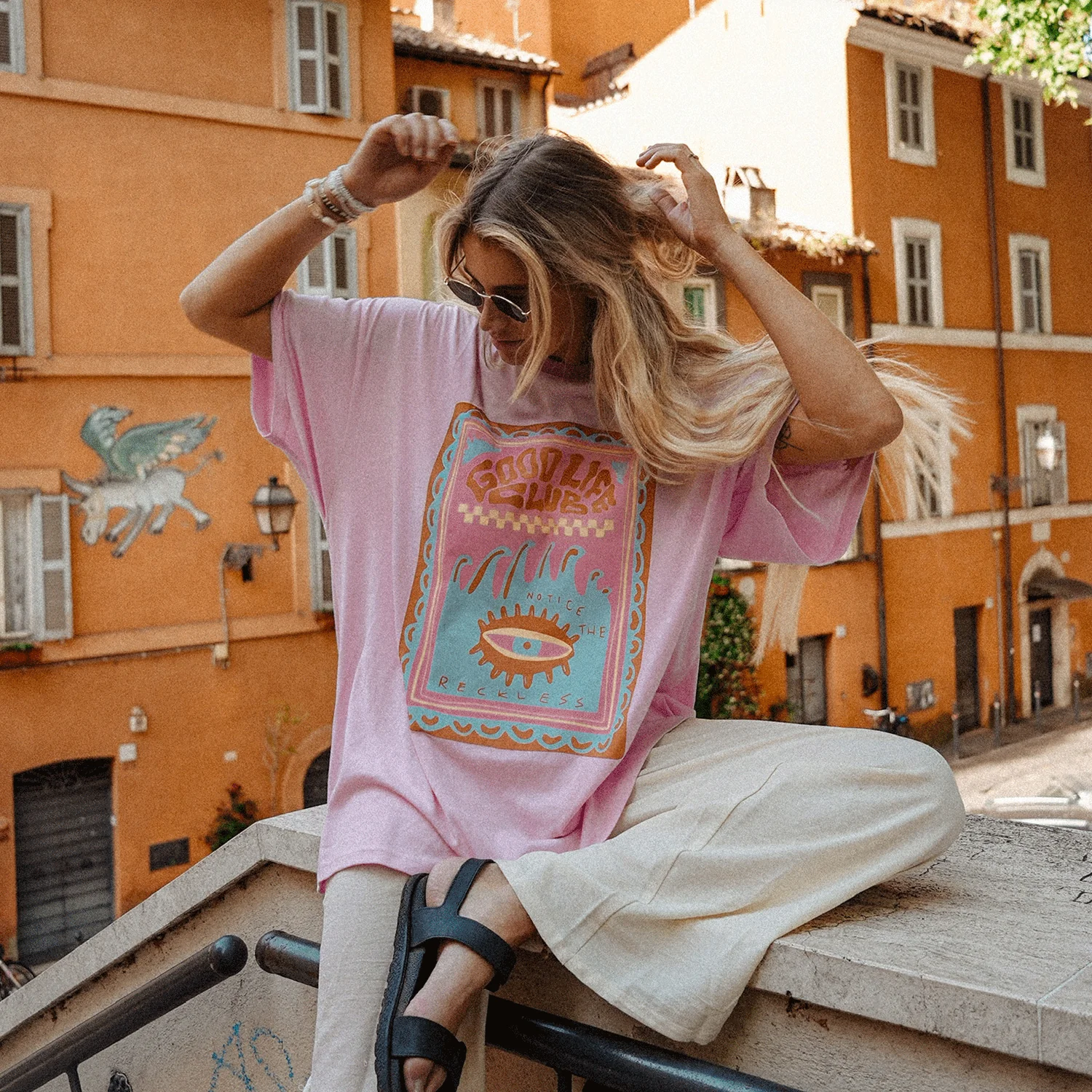Notice the Reckless Women's Good Vibes Oversized T Shirt