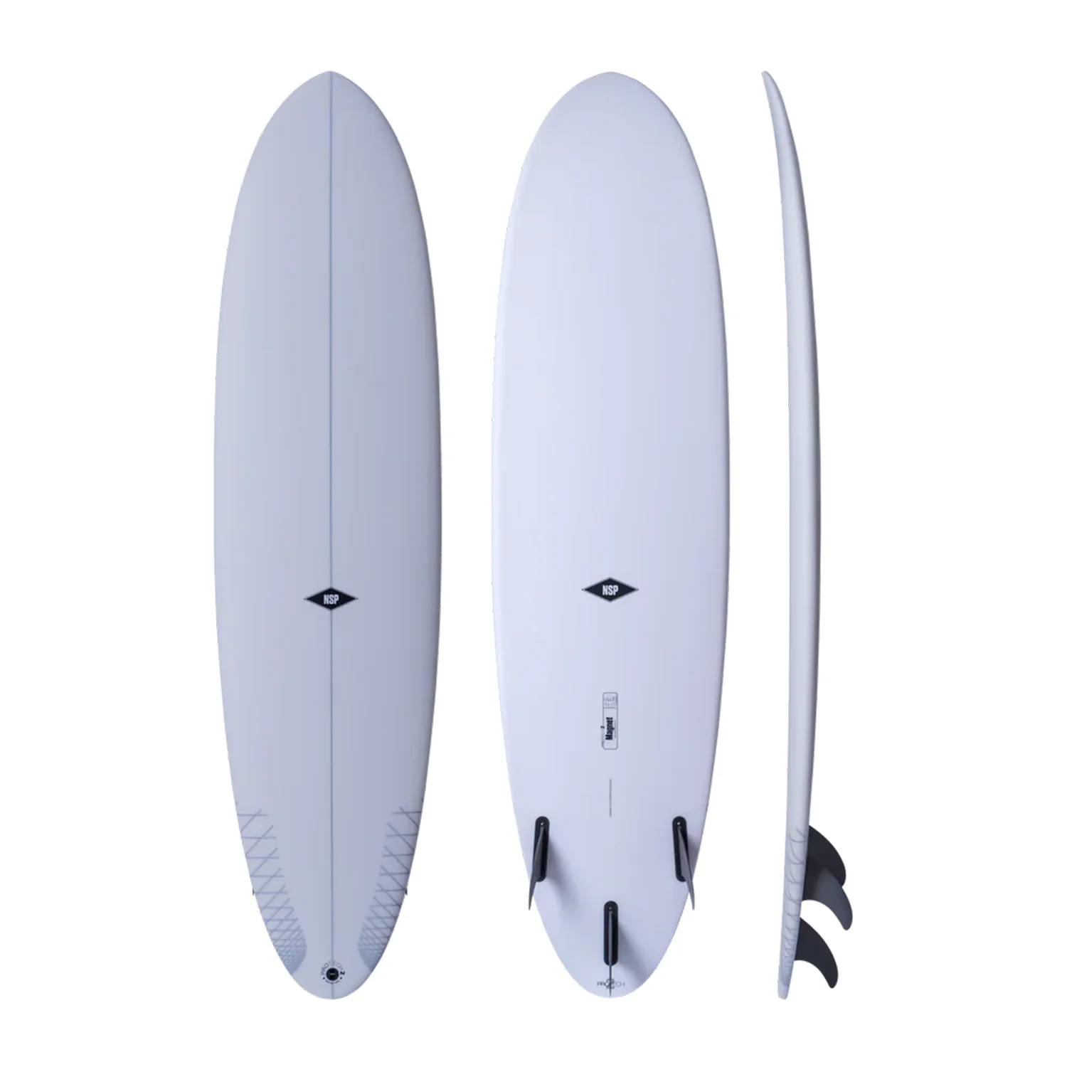 NSP Magnet Protech Surfboard 7'6" White FTU