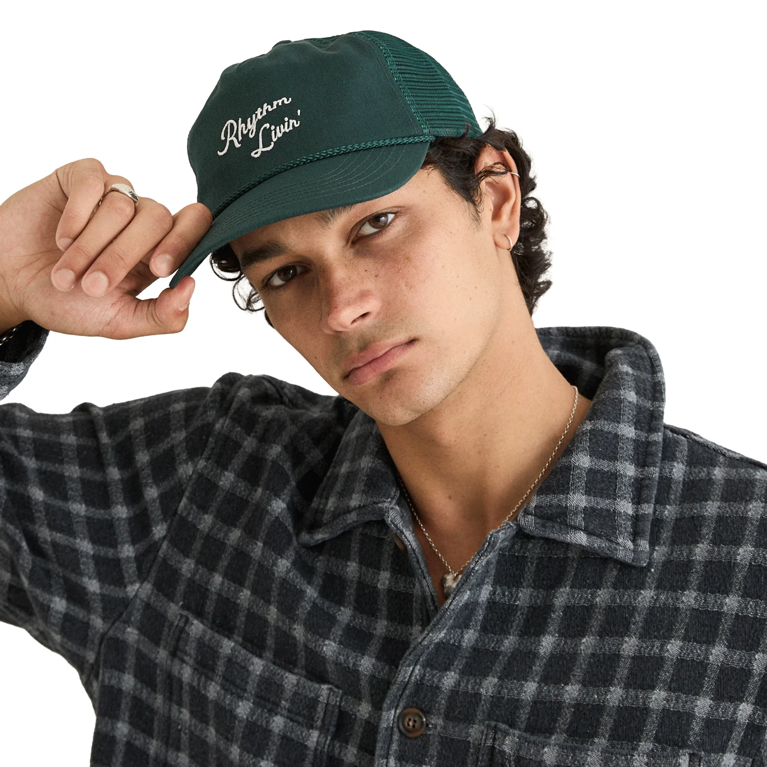 Rhythm Script Trucker Cap Green