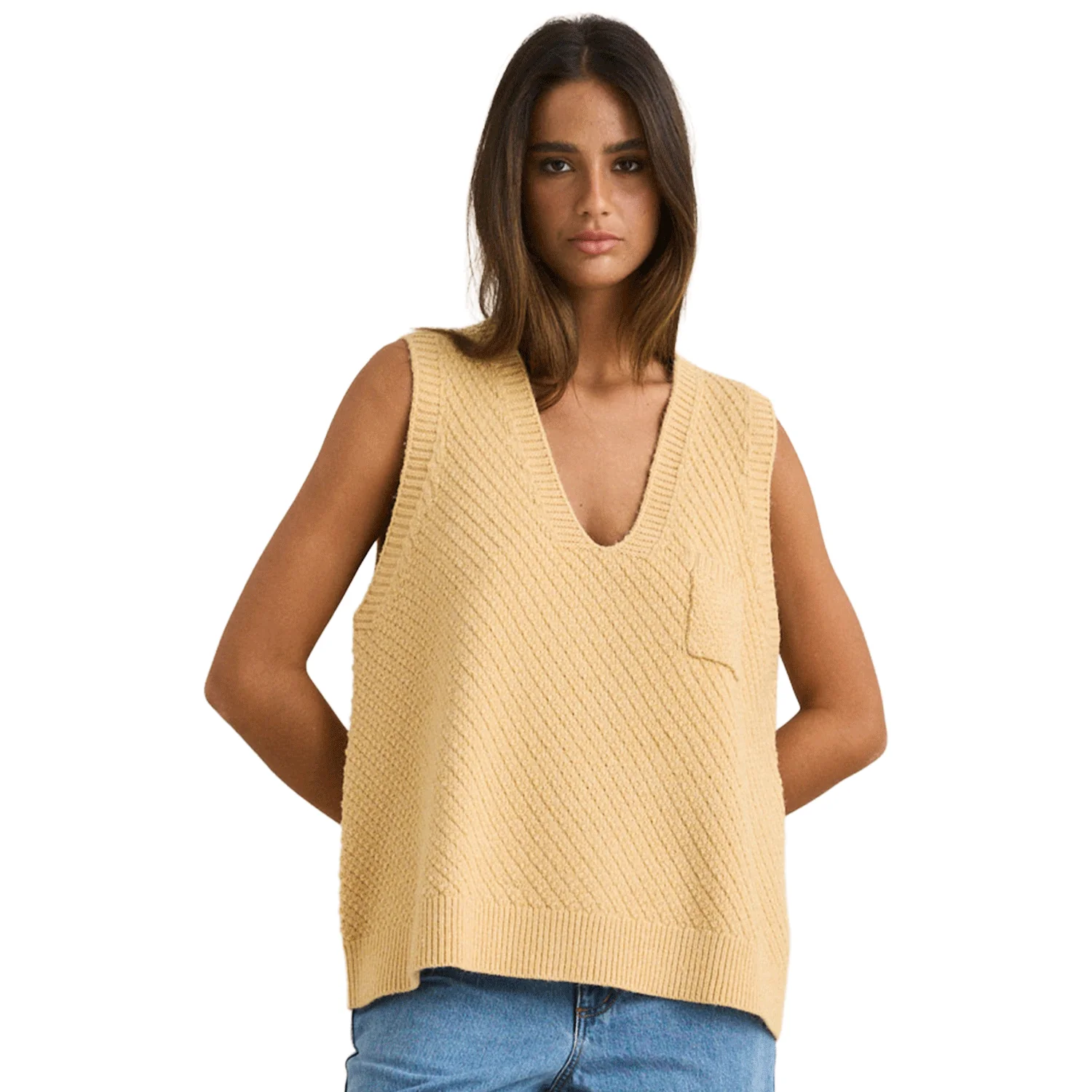 Rhythm Women's Archer Knit Vest Sand