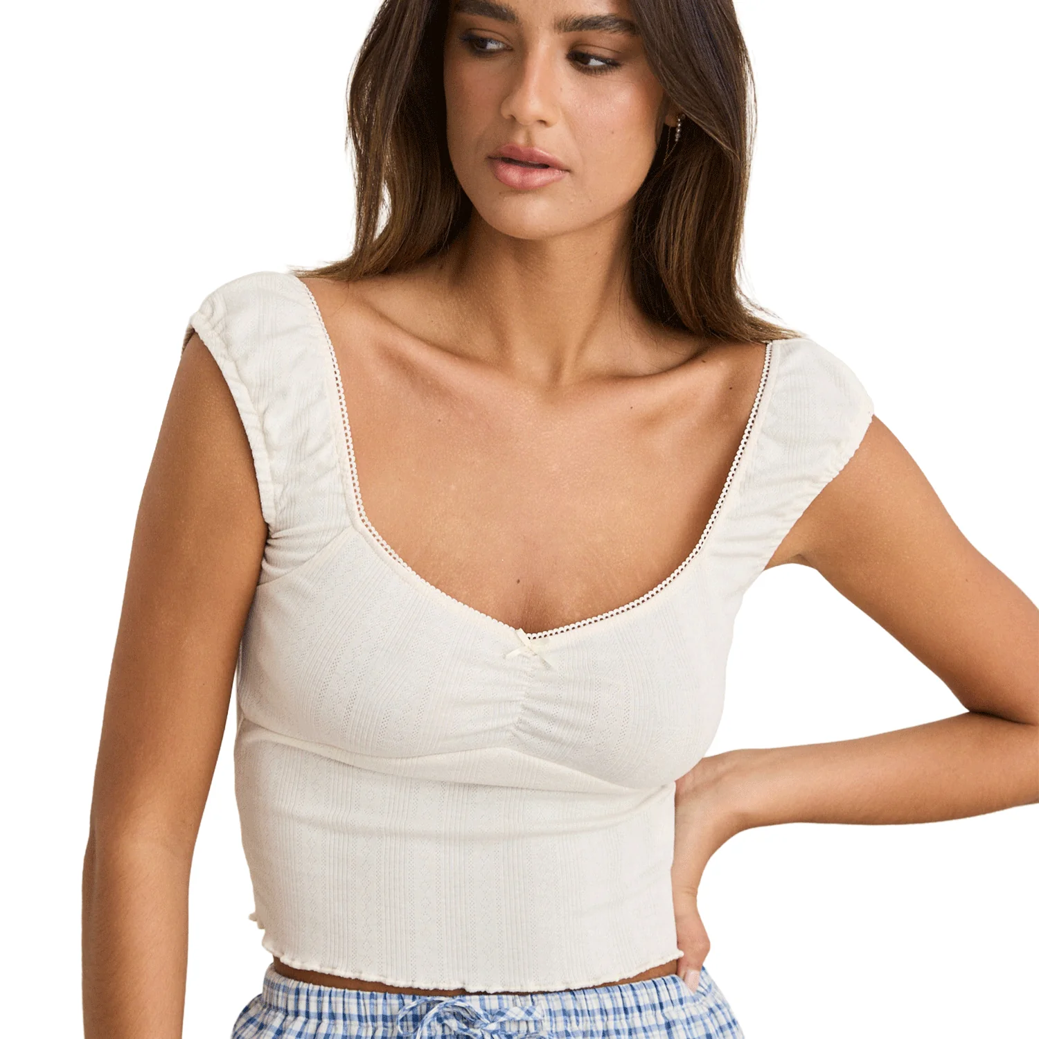 Rhythm Women's Gracie Sweetheart Top White