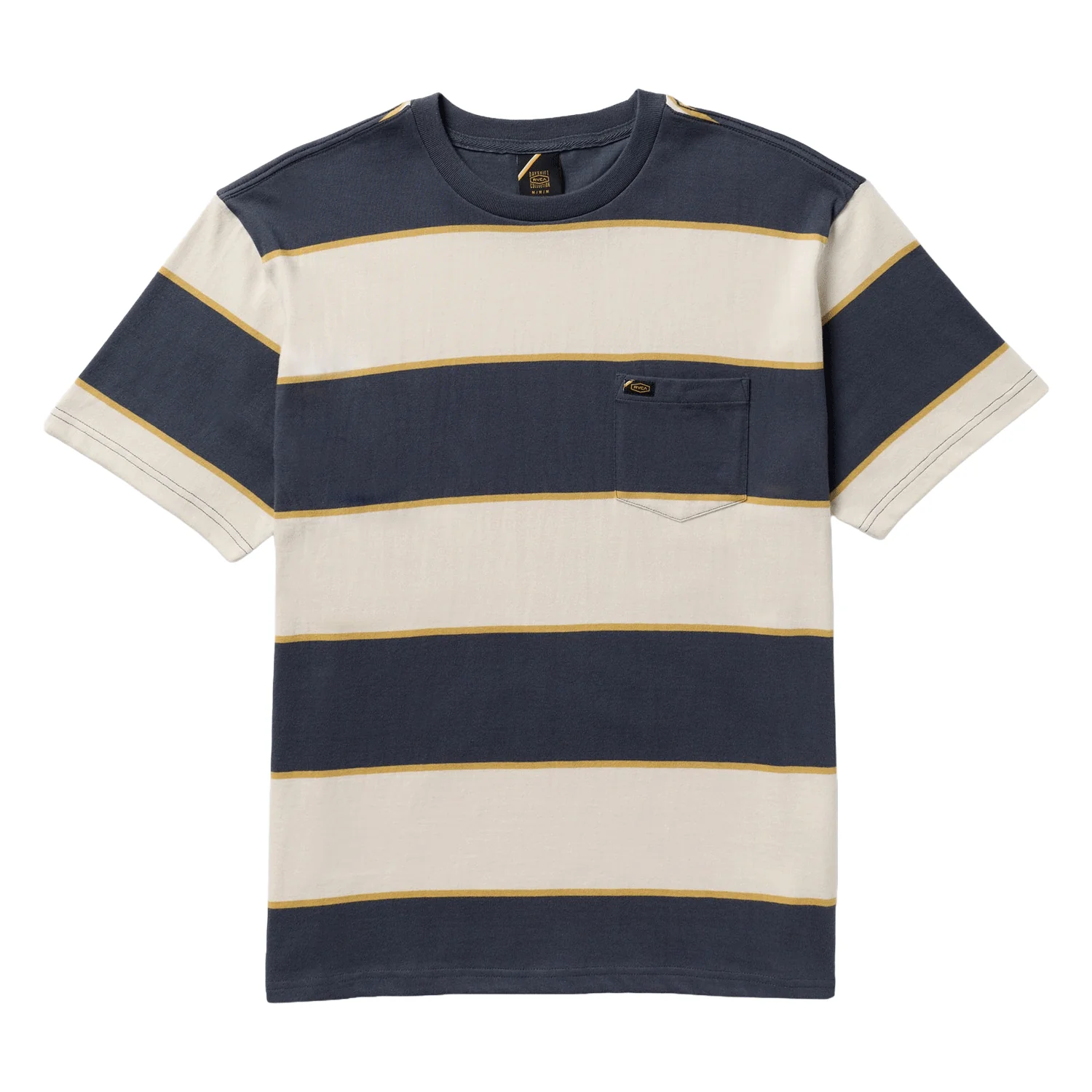 RVCA Men's Dayshift Stripe T Shirt Light Khaki