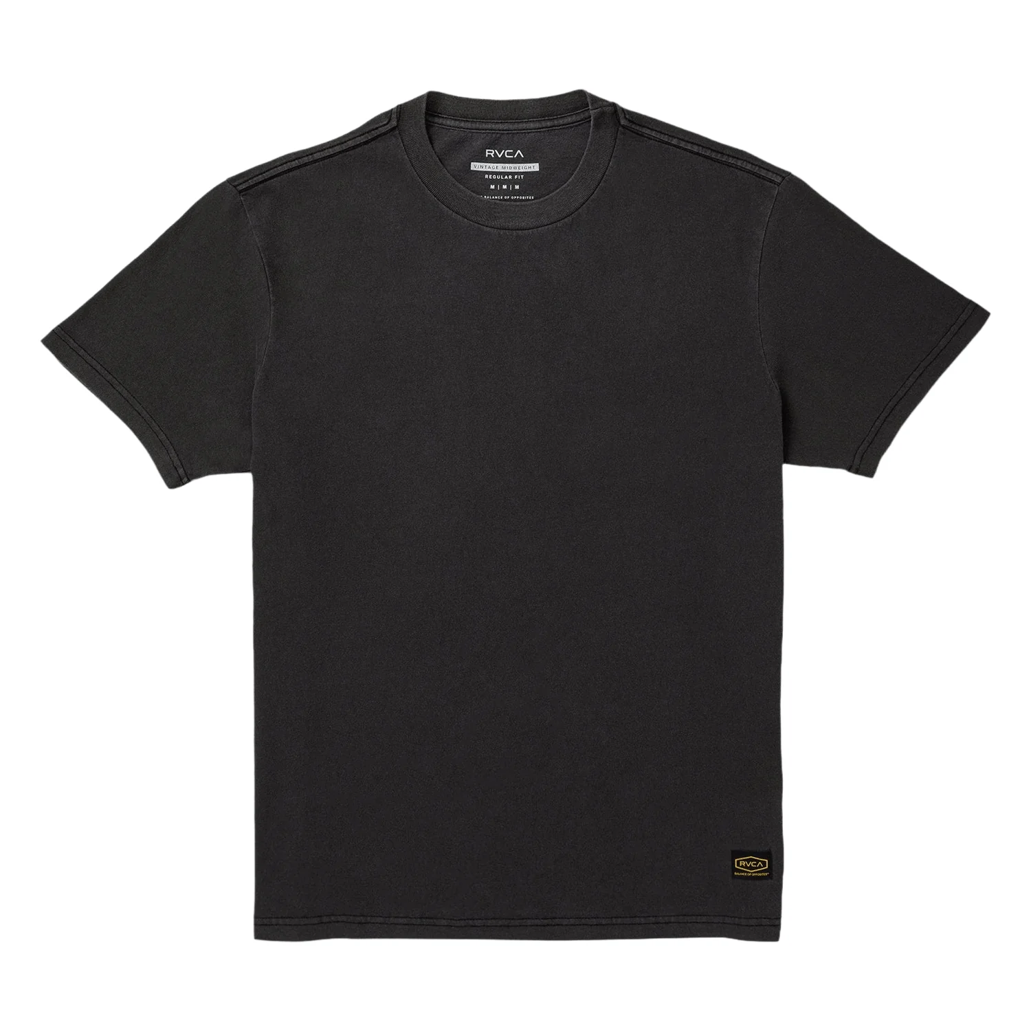 RVCA Men's Midweight Label T Shirt Vintage Black