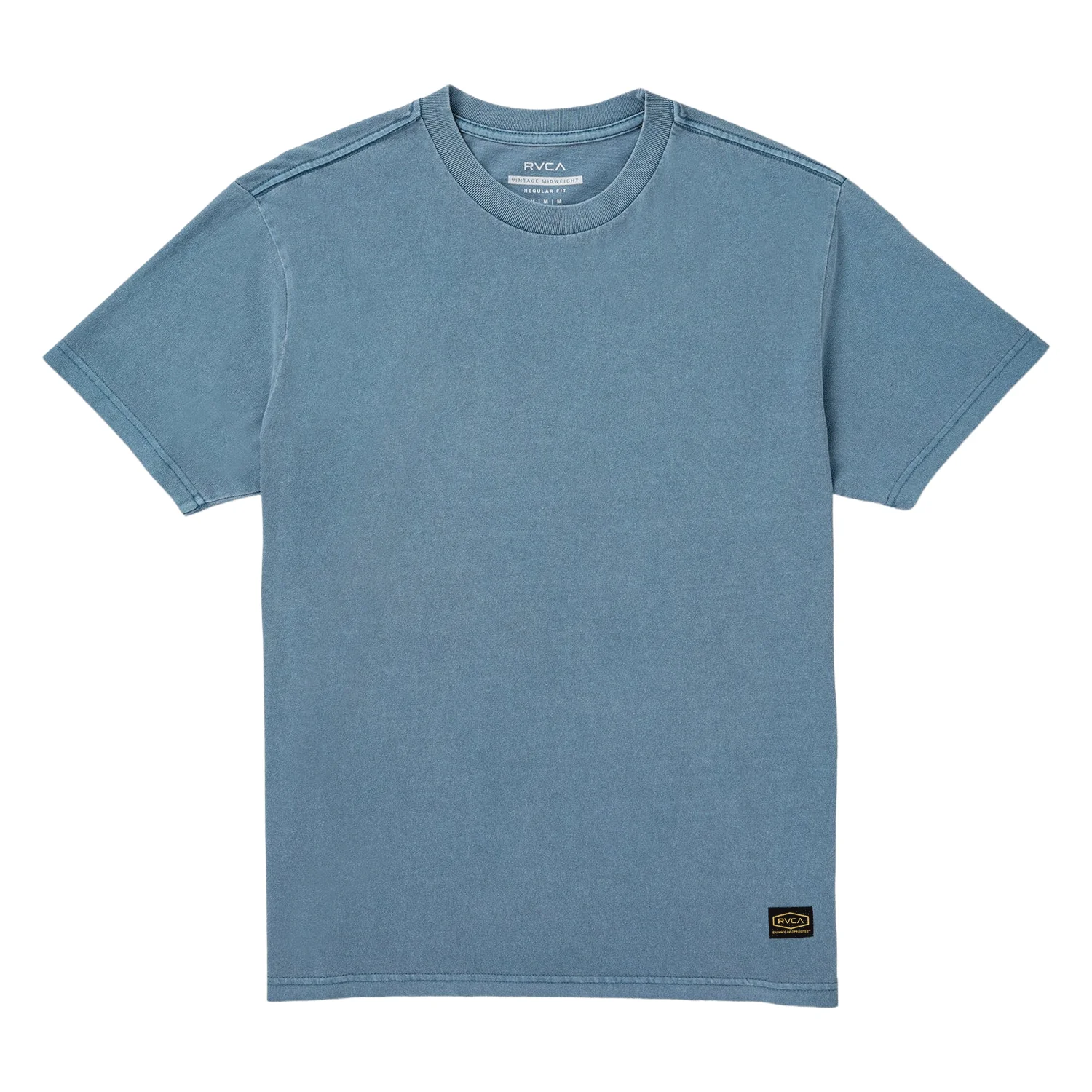 RVCA Men's Midweight Label T Shirt Vintage Navy