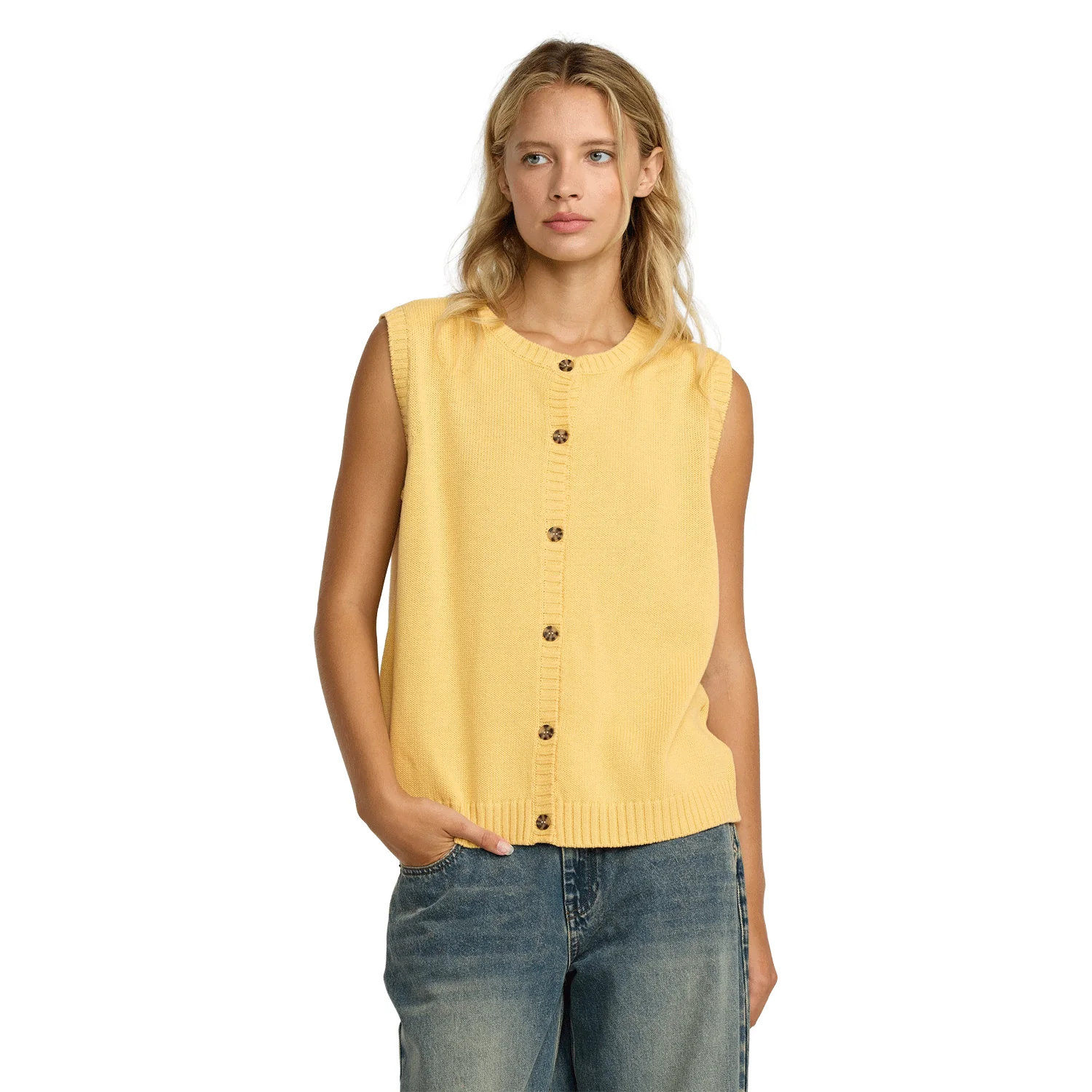 RVCA Women's Carrie Sweater Vest Sanddune