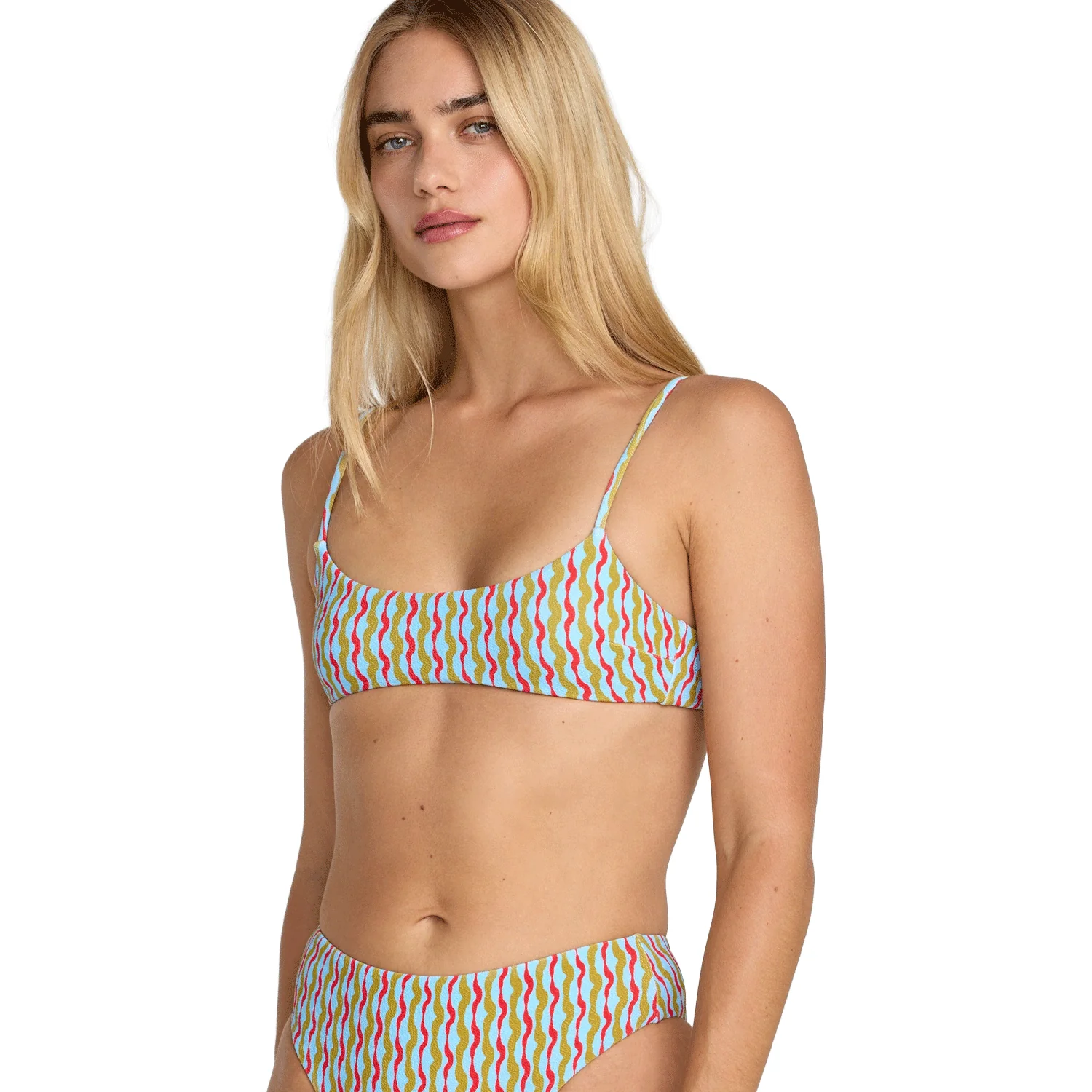 RVCA Women's Slow Going Bralette Top Crystal Blue