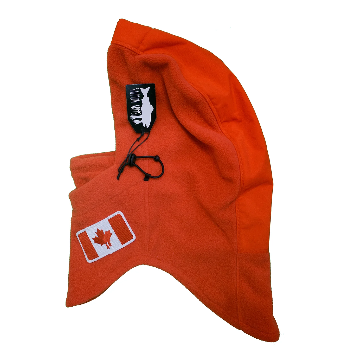 Salmon Arms Fleece Hood Salmon Flag