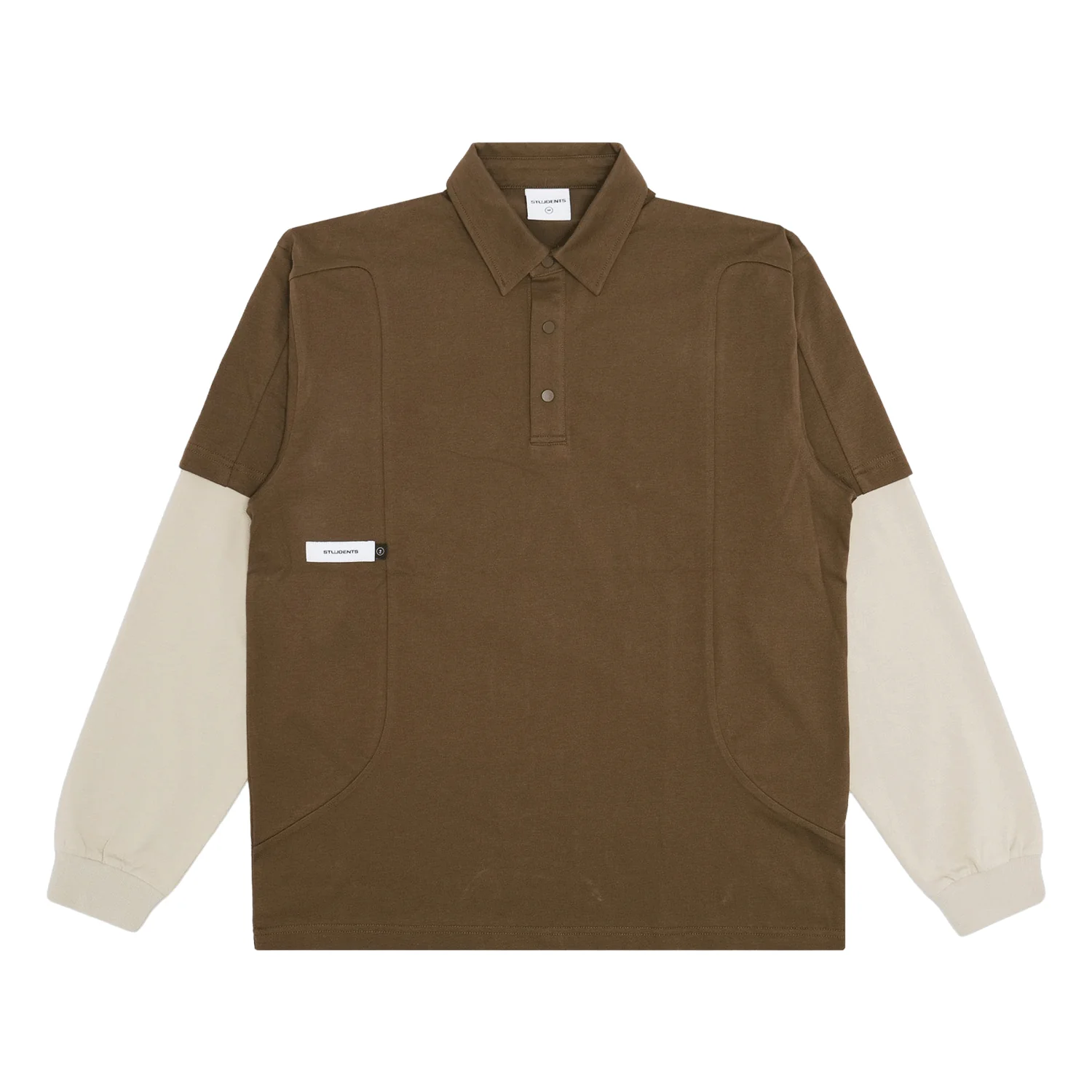 Students Men's Murray Double Sleeve Polo Shirt Brown