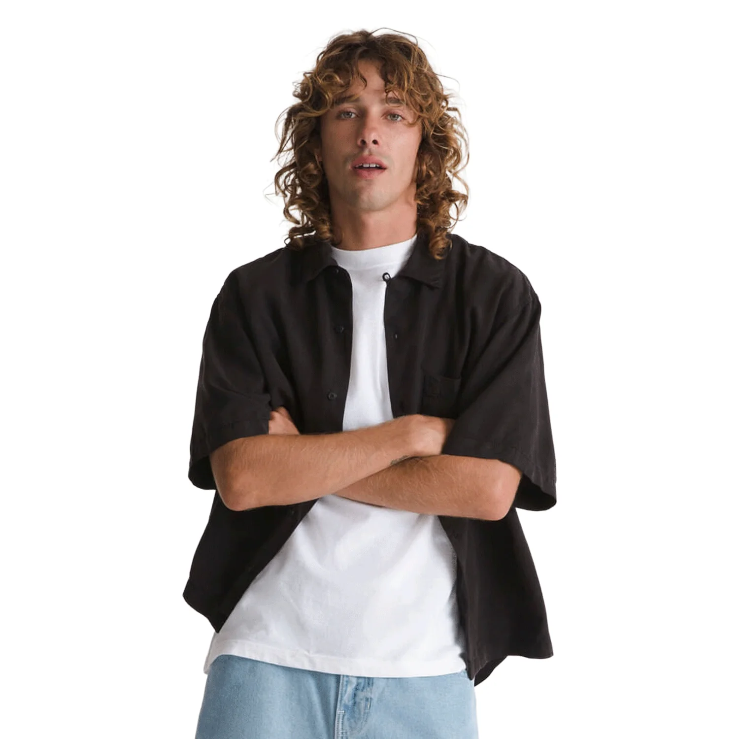 Vans Men's Van Doren Tencel Check Camp S/S Shirt Black