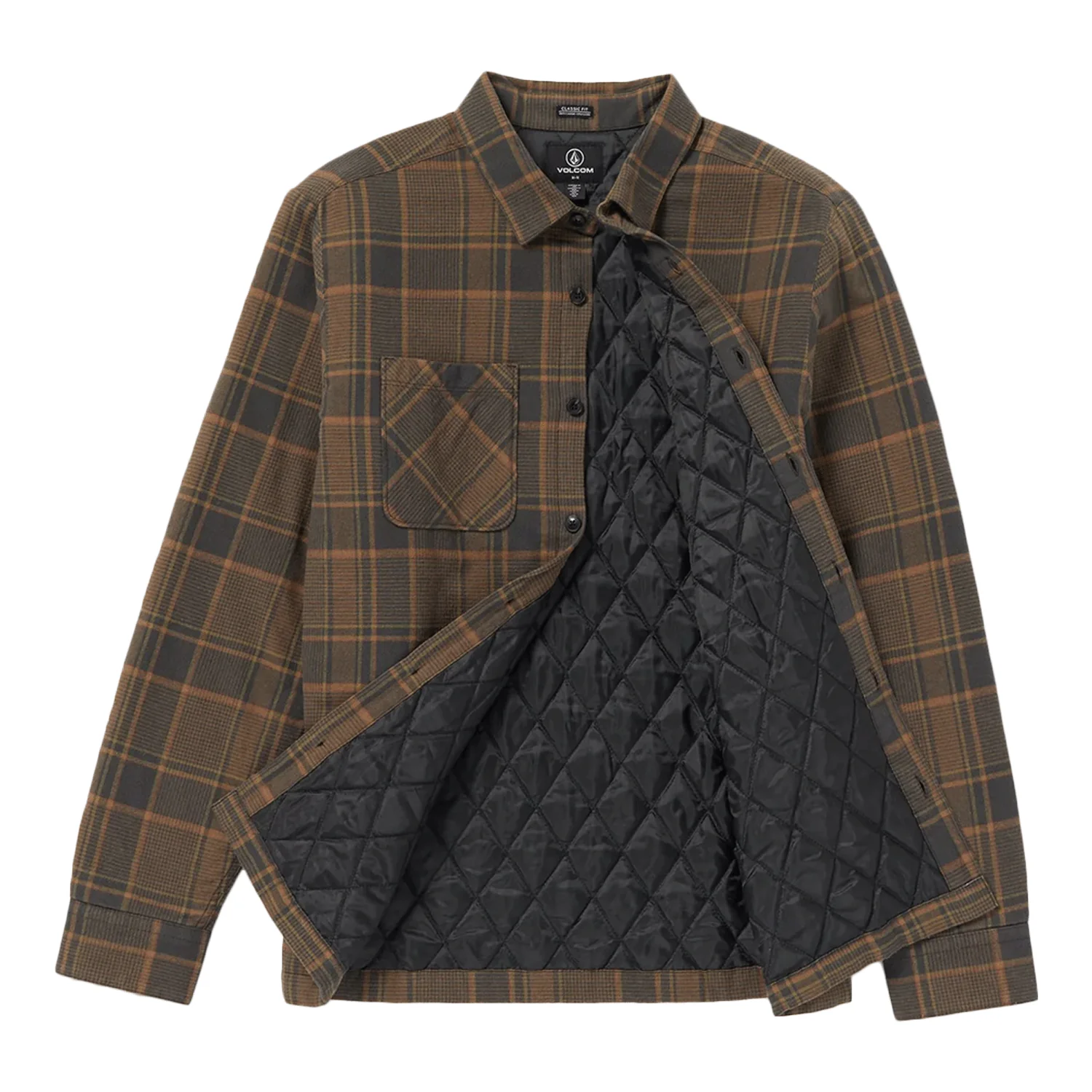 Volcom Men's Brickstone Lined Flannel Shirt Mud - Image 3