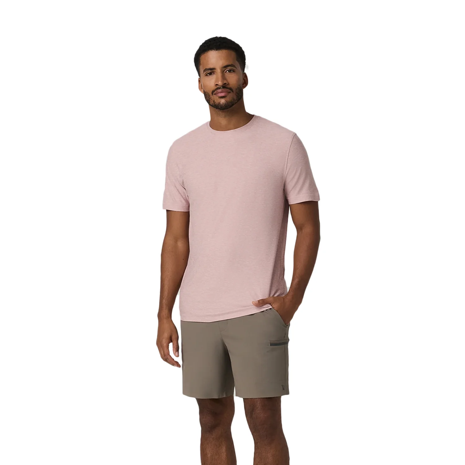 Vuori Men's Strato Tech T Shirt Faded Rose Heather
