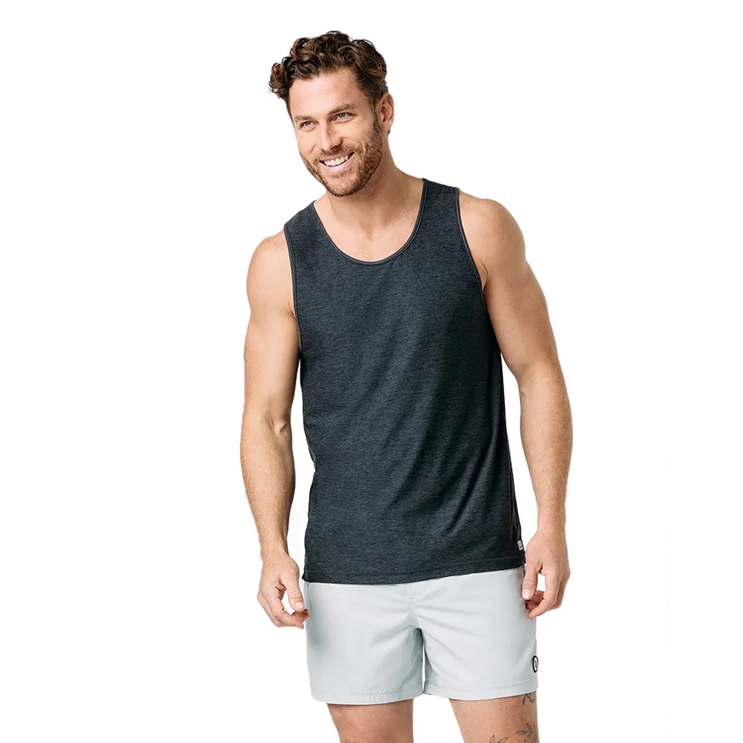 Vuori Men's Strato Tech Tank Charcoal Heather