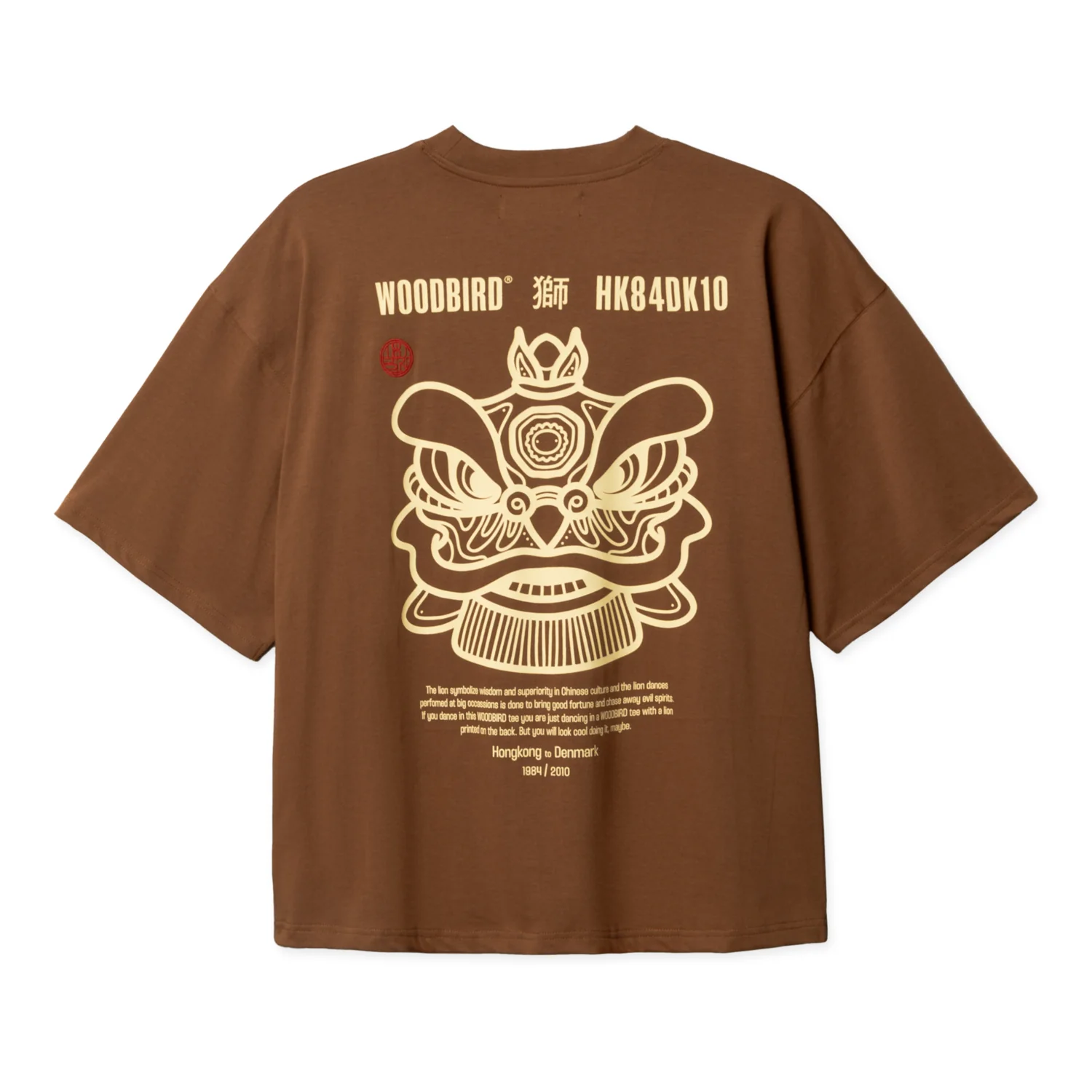 Woodbird Men's Beam Lion T Shirt Mid Brown