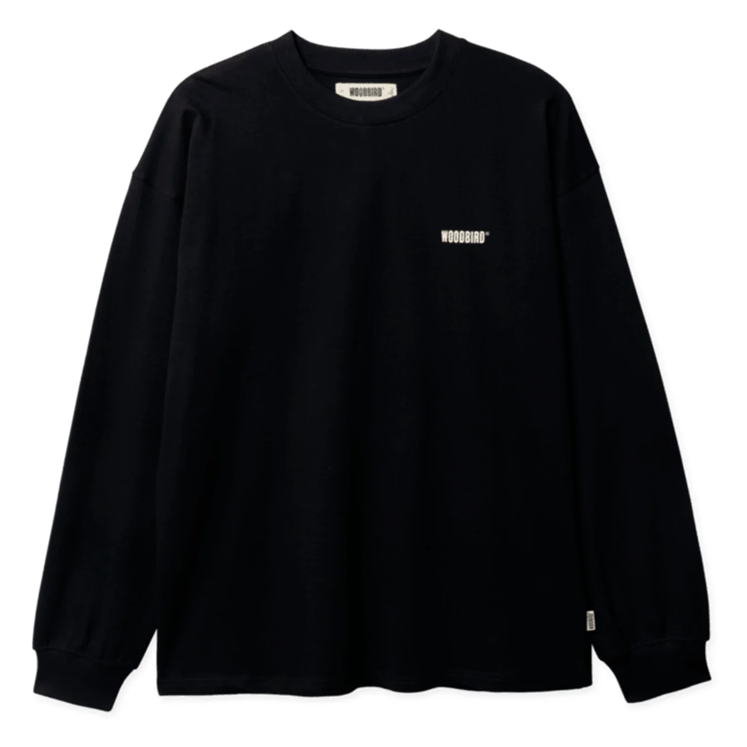 Woodbird Men's Joes L/S Logo T-Shirt Black - Image 2