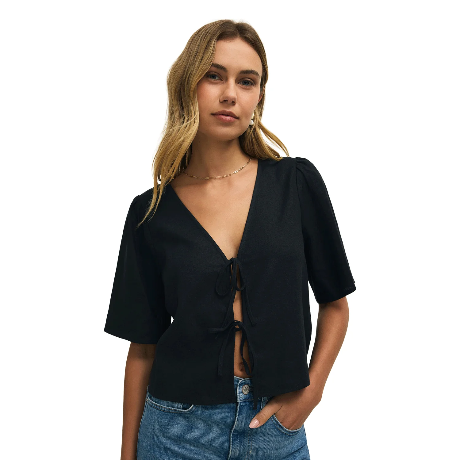 Z Supply Women's La Belle Linen Top Black